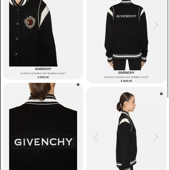 Givenchy Woman’s Knit Intarsia Bomber Jacket New With Tags - Picture 2 of 9